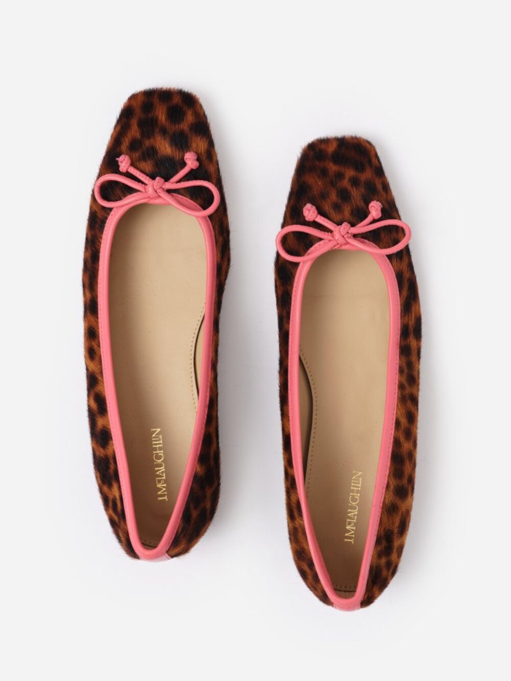 J McLaughlin Viola Pony Hair Ballet Flats in Leopard - Brown/Multi NEW - Picture 2 of 3